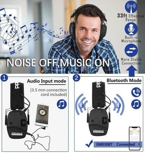 Bluetooth 5.4 Electronic Shooting Ear Protection Earmuffs With Noise Reduction And Sound Amplification For Gun Range And Hunting Built For Real Shooters And Hunters Comfortable Over Ear Hearing Protector
