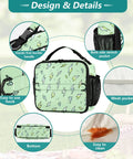 Lightning Bolt Green Insulated Lunch Bag With Shoulder Straps For Kids And Adults Office School And Travel Dope Portable Cooler That Keeps Your Eats Fresh Big Main Compartment Two Side Pockets Durable Easy To Clean, front view