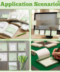 Various uses of Majiang Themed Gift Set With Panda Bamboo Sticky Notes And Pens 24 Self Adhesive Notepads In White And Green Chinoiserie Design