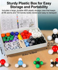 Hands On 240 Piece Molecular Model Kit For 3D Chemistry Visualization of Organic and Inorganic Structures with storage box