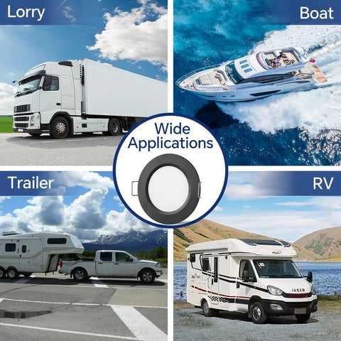 Top Shelf Eight Pack Of 12 Volt LED Puck Lights For Recessed Camper Van Install Smooth Dimming Warm White Downlights With Crisp CRI 93 Output on lorry, boat, trailer, and RV.