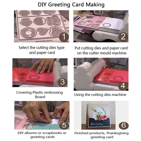 DIY greeting card making process using Totally Seven Piece Leaf Die Cut Set For Scrapbooking And Card Making with embossing machine