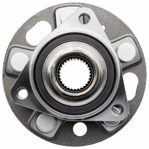 Front view of Front And Rear Wheel Hub Assembly 513288 Fits 2010 To 2017 Chevy Equinox Malibu Impala Terrain 5 Lug With ABS