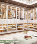 Big League White Closet Organizer System With Eight Deep Drawers And Triple Layer Shoe Rack Knocks It Out As A Hella Spacious Free Standing Tower Rack For Walk In Rooms And Large Bedrooms in a stylish walk-in closet.