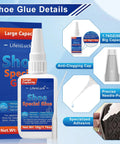 50G Quick Dry Shoe Glue Heavy Duty Repair Adhesive For Boots And Sneakers Clear Waterproof Glue For Rubber Soles Heels And Hiking Shoes Pro Grade Includes 15 Precision Applicator Tips