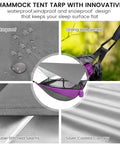 All In One Camping Hammock With Mosquito Net Rain Fly Tarp And Straps Storage Bag Portable Nylon Parachute Hammock, waterproof features