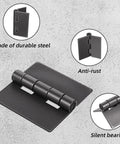 Heavy Duty Weldable Steel Butt Hinges 3 Inch Set Of 6 Rust Resistant Black Finish 12 Gauge Built Tough For Gates Doors Trailers Long Lasting And Easy Install, black steel hinge close-up