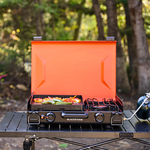 2364 12 By 14 Camping Griddle With Side Burner Nonstick Ceramic titanium-coated surface cooking vegetables outdoors