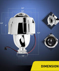 2.5 Inch Mini Projector Lens For H1 Headlights Retrofit And Custom Headlamps Upgrade With Chrome Shroud Fits Tight Spaces