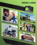 Rock Solid 0.75X48 Inch Cam Buckle Tie Down Straps in use for loading cargo and securing gear in various settings.