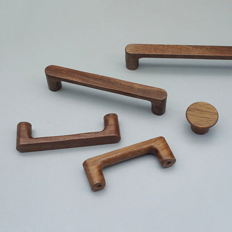 Walnut Wood Rustic Drawer Pulls for Furniture