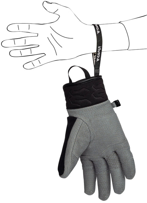 Geko Ice Pro Glove Waterproof With DRYZONE Membrane And PrimaLoft Gold 60g Insulation showing wrist strap detail
