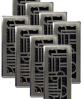 Art Deco Floor Register 4x10 Inches Brushed Nickel 8 Pack Sleek Vent Cover For Floor Heating And Cooling Damper Box Compatible