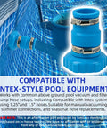 Pool Vacuum Hose Adapter Kit For One And A Half Inch To One And A Quarter Inch Hoses With Stainless Steel Clamps Fits Intex Adapter B