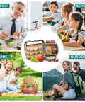 Collage showing Cowboy Themed Lunch Bag Insulated Tote for everyday grub at office, school, picnic, and outdoors use.