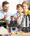 Family using Complete Candle Making Kit With Wax Melter And Supplies For Beginners And Adults Including Beeswax Blocks