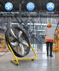 20 Inch High Velocity Floor Fan With Wall Mounting System Powerhouse Air Mover For Workshop Garage And Warehouse 3 Speed Control 3500 CFM 4500 CFM 5500 CFM UL Safety Listed in warehouse