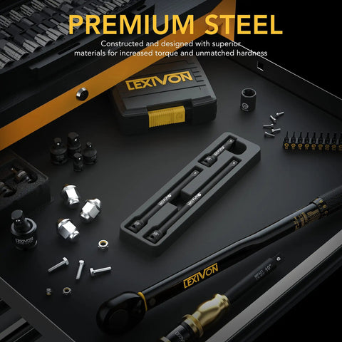 Impact Driver Extension Bar Set Three Eighths Inch Drive Three Piece Long Bars In 3 6 And 8 Inches Organized In A Tray Hardened And Heat Treated Chrome Vanadium Steel