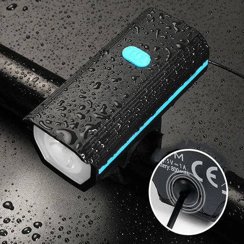 Rechargeable Bike Light Set With Electric Bell And Tail Light Ultra Bright Waterproof Headlight With Quick Release Perfect For Night Riding On Road Or Mountain Bikes Safe Durable For Adults And Kids