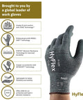 Hyflex 11-531 Cut Resistant Nylon Spandex Gloves With Grippy Foam Nitrile Palm For Fabrication And Automotive Work, Gray XXL