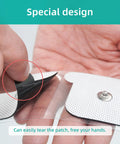 Universal Replacement Pads For Tens Units 40 Adhesive Electrodes Reusable 2 By 2 Inch Snap On 3.5 Mm Connectors Compatible With Most Muscle Stimulators Easy Stick Long Lasting Comfort, close-up of peelable snap pad