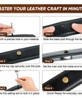Step-by-step guide using Leather Rivet Kit Pro Grade With 370 Brass Double Cap Rivets And Full Size Tools For Five Sizes 6x6mm To 10x10mm.