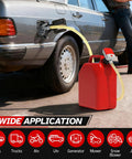 No Sweat Portable Fuel Transfer Pump With Smart Auto Stop Shutoff 3.8 Gallons Per Minute Battery Or Usb Powered Design in use refueling a car.