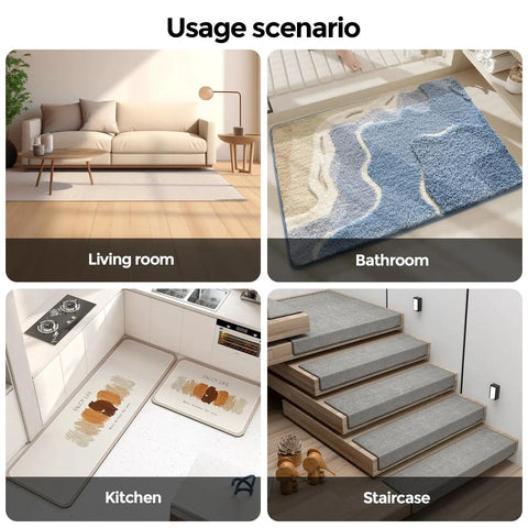16 Pack Rug Gripper Pads For Hardwood Floors And Tile Non Slip Double Sided Tape in living room, bathroom, kitchen, staircase usage