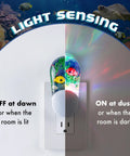 Tropical Aquarium LED Night Light With Color Changing Glow Plug In Light Sensing Auto On Off Kid Friendly Underwater Fish Scene