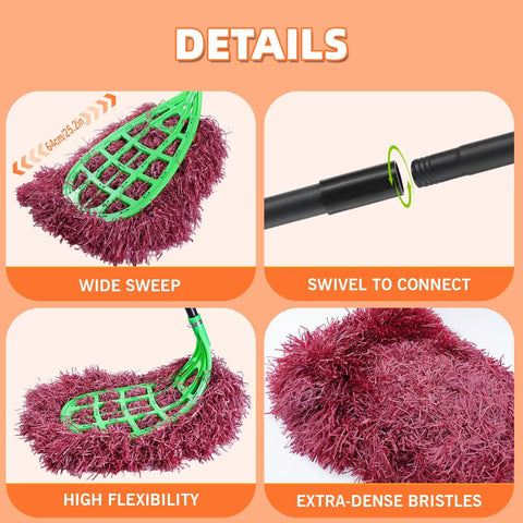 Tough As Nails Commercial Yard Broom With Reinforced Frame And Extra Long Handle for heavy duty outdoor sweeping with wide sweep design.