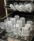 50 Pack 16 Oz Clear Plastic Deli Containers With Lids For Grab And Go Meal Prep, Airtight Leakproof Food Storage, BPA Free, Stackable shown in dishwasher