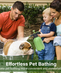 Family using Half Gallon Hand Pump Sprayer With Side Water Inlet to wash dog in backyard