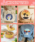 Repurposed crafts using DIY Punch Needle Kit For Beginners With Elk Pattern, All In One Embroidery Set, shown on various items