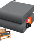 Patio Chair Cushions Set Of 2 19 By 19 By 3 Inch Waterproof Outdoor Seat Cushions With Adjustable Straps And Handles Fade Resistant