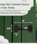 Black Iron Gate Flip Latch 12 Inch Large Heavy Duty Antique Two Sided Flip Locks installed on green fence