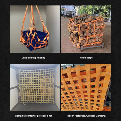 Heavy Duty Cargo Lifting Net 2x2M Pallet Mesh Bag For Hoisting And Loading 3T Capacity Garden Climbing Net in hoisting and securing uses