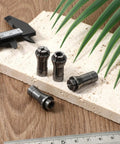 4 Piece 1/4 To 1/8 Inch Die Grinder Collet Adapter Set, Includes 3mm And 6mm Collets, Durable Iron Build, displayed on a stone