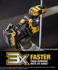 No Sweat Heavy Duty Nut Runner Attachment For Impact Driver shown in use, gripping a threaded rod for quick bolt tightening.