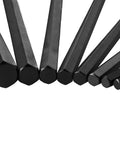Close-up of black Cr-V steel wrenches from the 30-Piece Hex Key Set With Long Arm SAE And Short Arm Metric Allen Wrenches, Durable Storage Case.