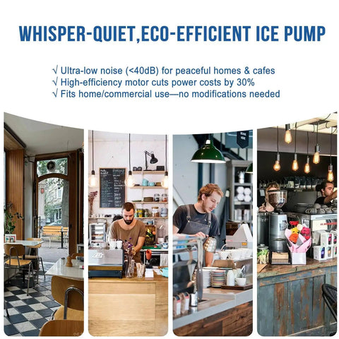 Coffee shop setting for Ultra Quiet 110V 2W Ice Maker Water Pump Replacement For Commercial Machines Pro Grade Build