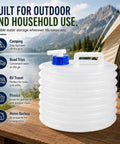 Collapsible Water Container With Spigot For Camping And Outdoors Foldable 15L Water Jug With Handle Food Grade Portable Storage Tank