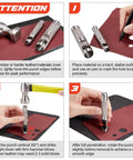 Instructions showing usage of 12 Piece Hollow Leather Punch Set Made Of Steel, Heavy Duty Round Hole Punch Kit for precise leather cutting.