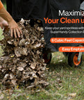 Man emptying leaves from Gas Powered Leaf Vacuum And Wood Chipper Combo With 7HP 209cc Engine, 10 To 1 Mulch Ratio, 6 Bushel Collection Bag