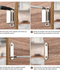 Heavy Duty 4 Pack Cabinet Magnets With 60 Lbs Concealed Magnetic Door Catch Strong Stainless Steel Latch installation on wood cabinet