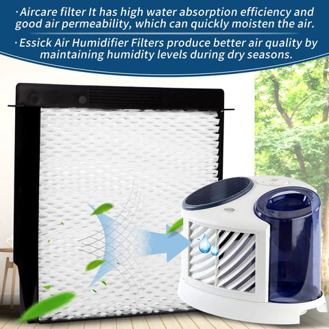 2 Pack 1040 Go-To Humidifier Wick Filter Replacement For AirCare Humidifiers with filter and humidifier in room setting