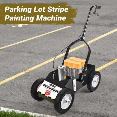 Heavy Duty Striping Line Marking Machine For Parking Lots Sports Fields And Courts Works With Inverted Spray Paint Durable 8 Inch Wheels Easy To Use For Lawn And Turf Marking on asphalt with spray cans