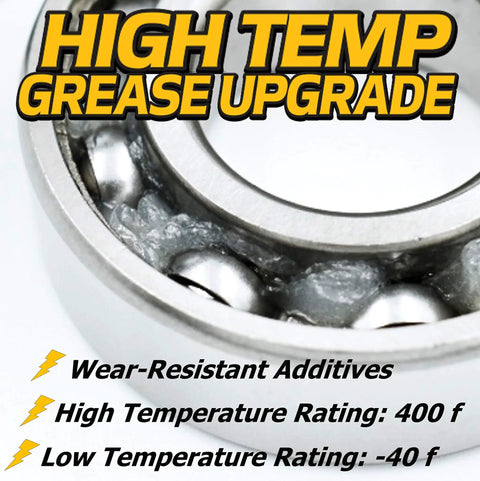 Premium C3 High Speed Bearing Tub Rebuild Kit For Front Load Washing Machines With Synthetic Hi Temp Grease and Shaft Seal showing high temp grease and bearing.