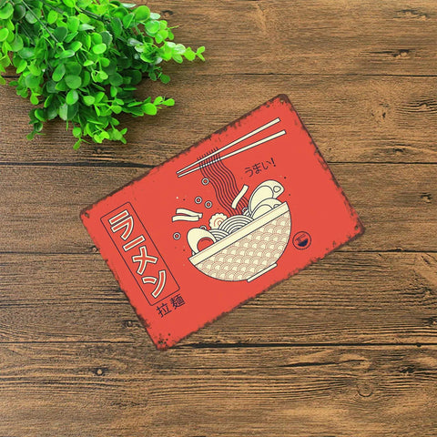 Funny Vintage Metal Sign Ramen Noodle Tin Wall Art 8 By 12 Inch Decor For Home Room Garage Office Kitchen Quirky Retro Poster Durable Aluminum Metal Sign With Pre Drilled Holes For Easy Mounting In Any Space