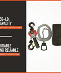 Mini Lever Chain Hoist, 550 Lb Capacity, 5 Ft Lift, Lightweight Yet Rugged Steel, with Grade 80 Load Chain
