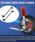 Front Sway Bar End Link Kit For Ford Escape EcoSport Fiesta RAV4 Mazda CX5 CX9 Tribute And More Durable Front Stabilizer Link Replacement direct bolt on two black steel links